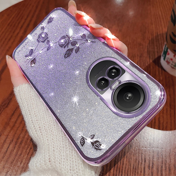 Чохол зі стразами для Oppo Reno 10 / 10 Pro, фіолетовий