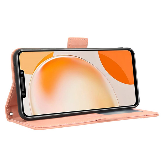 Футляр з клапаном для Huawei Nova Y91 4G, Card Slot, рожевий