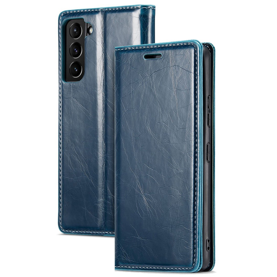 Откидной чехол для Samsung Galaxy S23, ERBORD Waxy Wallet, синий