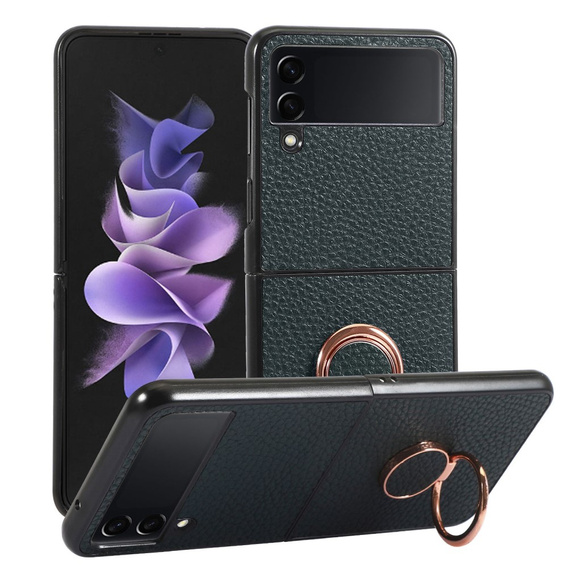 Чохол для Samsung Galaxy Z Flip 4 5G, Litchi Texture, Green