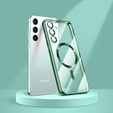 Чохол для Samsung Galaxy S24 FE, Electro MagSafe, зелений + Скло на екран