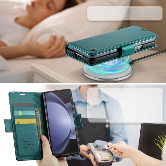 CASE фліп-чохол для Samsung Galaxy Z Fold6 5G, Litchi Wallet, зелений