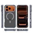 Матовий чохол для iPhone 17 Pro, броньований, для MagSafe, димчастий з сірими боками