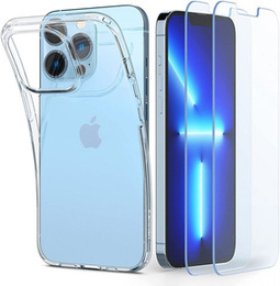 Чохол + скло Spigen для iPhone 13 Pro, Crystal Pack, Crystal Clear