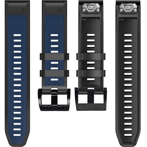 Силіконовий ремінець для Garmin Fenix 5/6/7 Forerunner 945/935, Dark Blue / Black