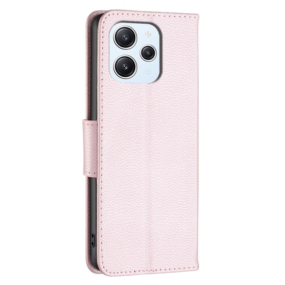 Чохол-книжка для Xiaomi Redmi 12 4G, Wallet Litchi Magnet, рожевий rose gold