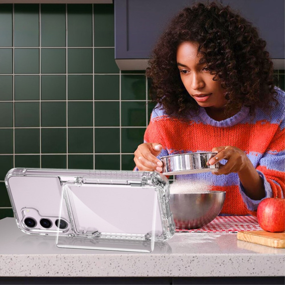 Чехол для Samsung Galaxy S23, Card Holder Kickstand, прозрачный