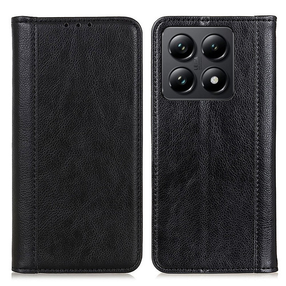 Чoхол до Xiaomi 14T Pro, Wallet Litchi Leather, чорний