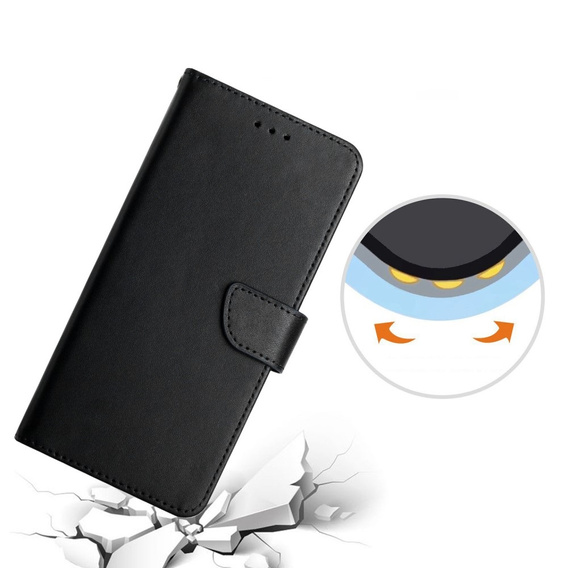 Откидной чехол для Realme C67, Split Leather Wallet, чёрный