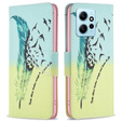 Откидной чехол для Xiaomi Redmi Note 12 4G, Wallet, feather, синий