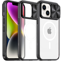 Чехол до iPhone 15 Plus, Slide Camera Magsafe, чёрный