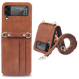 Чехол Leather Card Slots для Samsung Galaxy Z Flip3 5G, Brown
