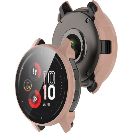 2в1 чохол та захисне скло для годинника Garmin Venu 2 Plus, Pink