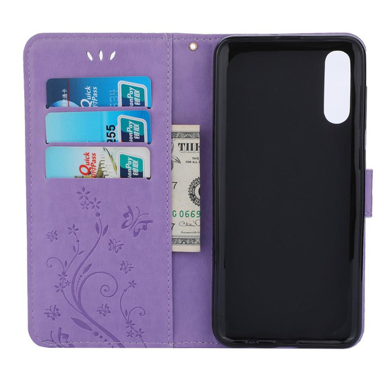 Чохол-книжка для Samsung Galaxy A50 / A30s, Butterfly Flower, фіолетовий