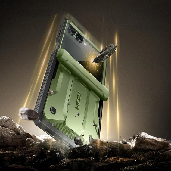 Чехол Tongate MECH с MagSafe для Samsung Galaxy Z Flip7 FE / Z Flip6, зеленый