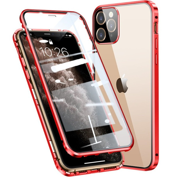 Чохол для iPhone 12 Pro, Magnetic Dual Glass, червоний