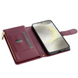 Чохол-сумка для Samsung Galaxy S25 Edge, Rhombus Crossbody Leather, бордовий