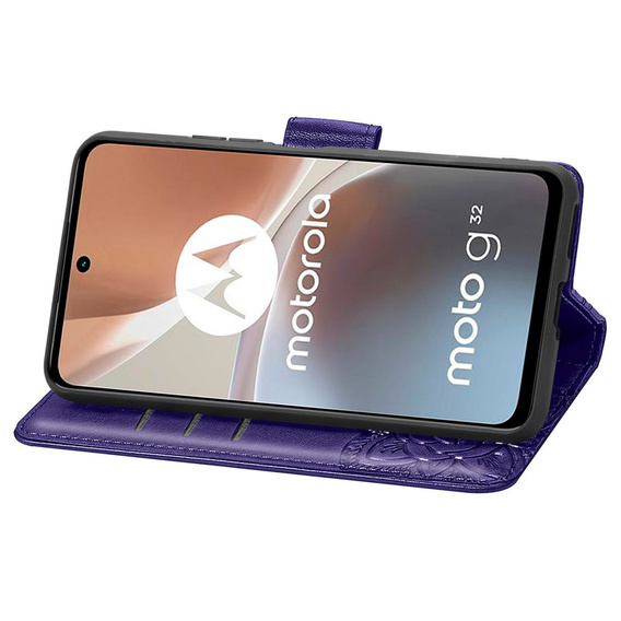 Чохол-книжка для Motorola Moto G32, Butterfly, фіолетовий