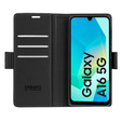Чохол для Samsung Galaxy A16, ERBORD Glossy Litchi, гаманець з клапаном, чорний
