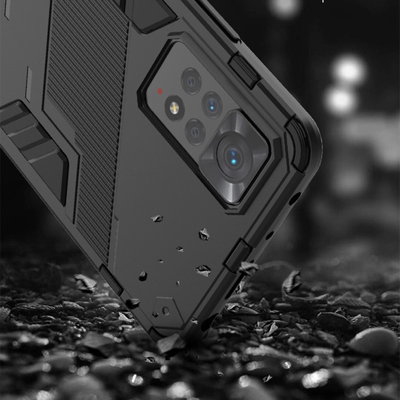 Чехол для Xiaomi Redmi Note 11 Pro 4G / 5G, Military kickstand, синий