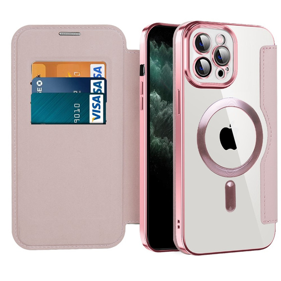Чохол-книжка для iPhone 11 Pro Max, RFID Wallet MagSafe CamShield, рожевий