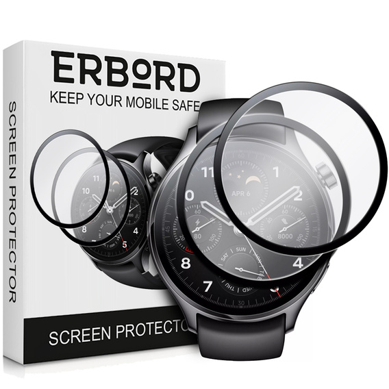2x Гибридное стекло ERBORD для Xiaomi Watch S1 Pro