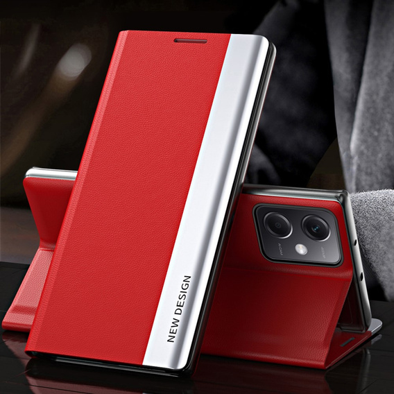 Откидной чехол для Xiaomi Poco X5 Pro 5G / Redmi Note 12 Pro, Side Magnetic, красный