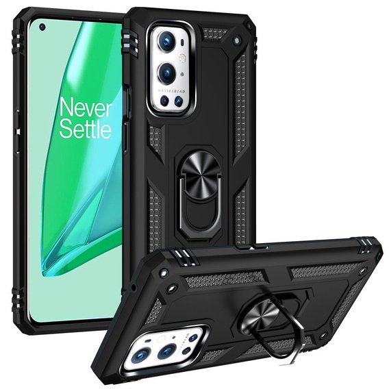 Бронированный Чехол до OnePlus 9 Pro, Nox Case Ring, чёрный