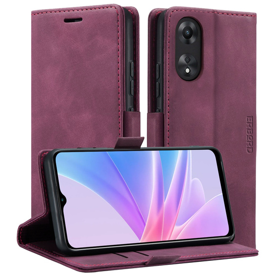 Чохол для Oppo A78 5G, ERBORD Vintage, гаманець з клапаном, червоний