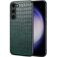 Чохол для Samsung Galaxy S24+ Plus, крокодил, зелений шкіра