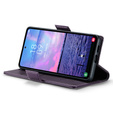 Откидной чехол для Samsung Galaxy S23 FE, CASEME Wallet, тёмно-фиолетовый + 9H стекло