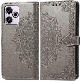 Откидной чехол для Xiaomi Redmi 13, Mandala, серый