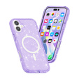 Чехол для iPhone 17, для MagSafe, глиттер, полупрозрачный фиолетовый