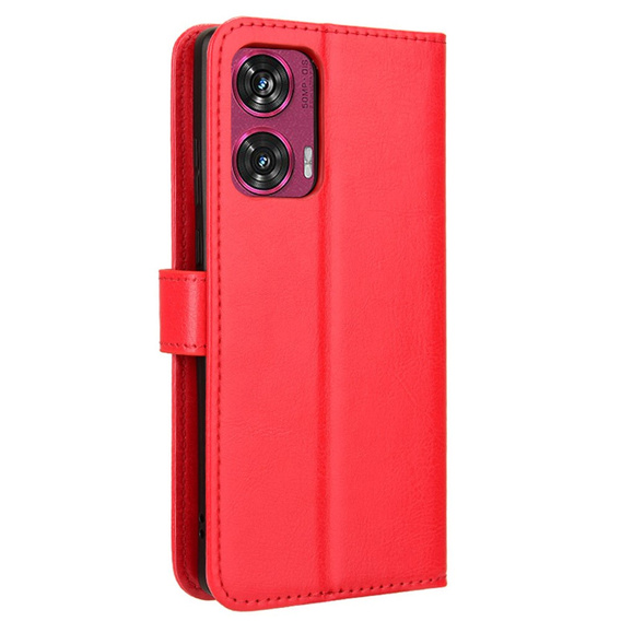 Откидной чехол для Motorola Edge 50 Fusion 5G, Crazy Horse Wallet, красный