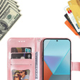 Откидной чехол для Xiaomi Redmi Note 13 Pro 5G, Mandala, розовый rose gold