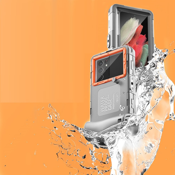 Универсальный водонепроницаемый чехол для телефона SHELLBOX, серебристый/оранжевый