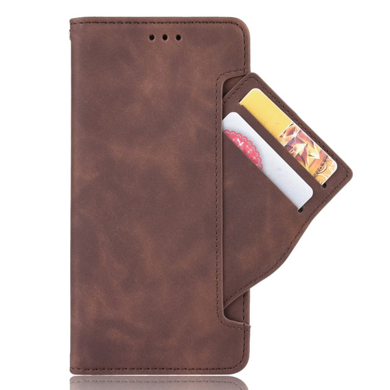 Откидной чехол для Realme C11 2021 / C20 / C20A, Card Slot, коричневый