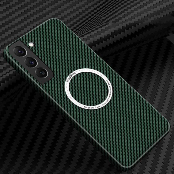 Чехол до Samsung Galaxy S21, Magsafe Slim Carbon, зелёный