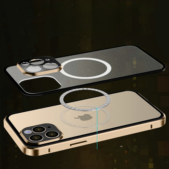 Магнітний чохол Dual Glass MagSafe для iPhone 13 Pro Max, золотий