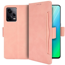 Футляр з клапаном для Xiaomi Redmi Note 12 5G / POCO X5 5G, Card Slot, рожевий