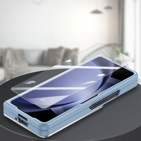 Чохол для Samsung Galaxy Z Fold 5 5G, з підставкою, склом та стилусом, шкіряний, чорний
