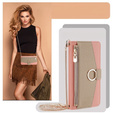 Флип-кейс для Samsung Galaxy A56 5G, Wallet Zipper Pocket, с зеркалом, розовый