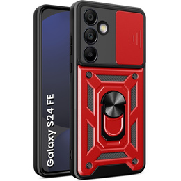 Чехол NOX Camera Slide Samsung Galaxy S24 FE, CamShield Slide, красный