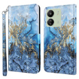 Откидной чехол для Xiaomi Redmi 13C / Poco C65, Wallet, Marble синий