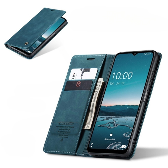 Чехол CASEME для Samsung Galaxy M33 5G, Leather Wallet Case, синий