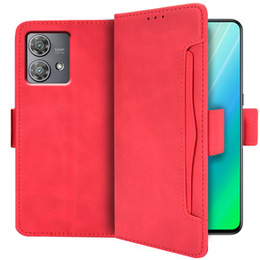 Футляр з клапаном для Motorola Edge 40 Neo, Card Slot, червоний