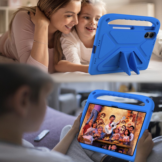 Детский чехол для Xiaomi Redmi Pad Pro / Xiaomi Poco Pad, с ручкой, синий