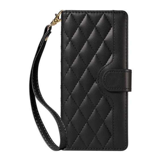 Чохол-сумка для Xiaomi Redmi Note 14 Pro 5G / Xiaomi Redmi Note 14 Pro+ 5G / Xiaomi Poco X7 5G, Rhombus Crossbody Leather, чорний