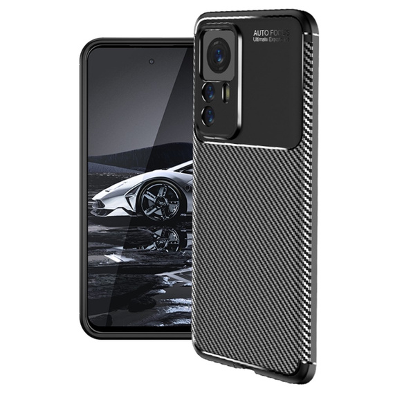 Чехол до Xiaomi 12T, Carbon Gel, чёрный