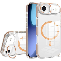 Чохол для iPhone Air, для MagSafe, з підставкою, прозорий із золотими вставками